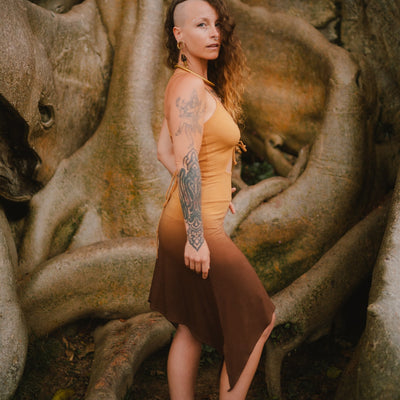 Keyhole Dress Clay Plant Dye