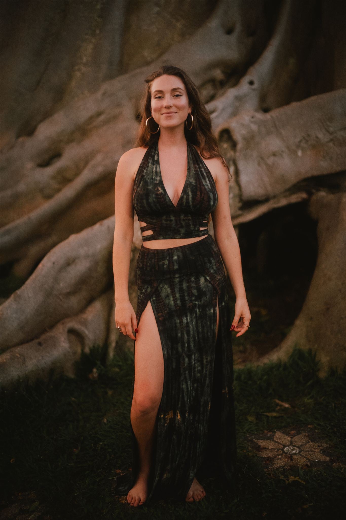 Tribal Trance Skirt Dark Green Serpent