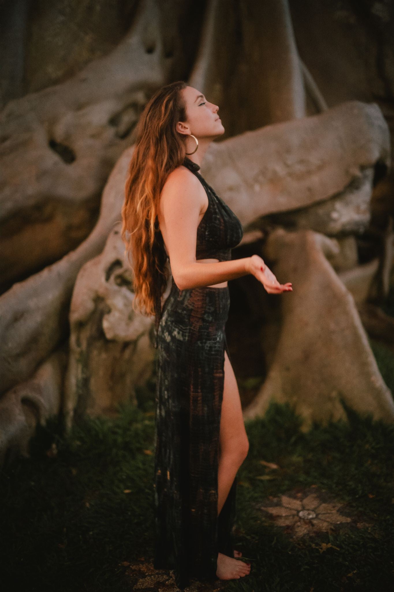 Tribal Trance Skirt Dark Green Serpent