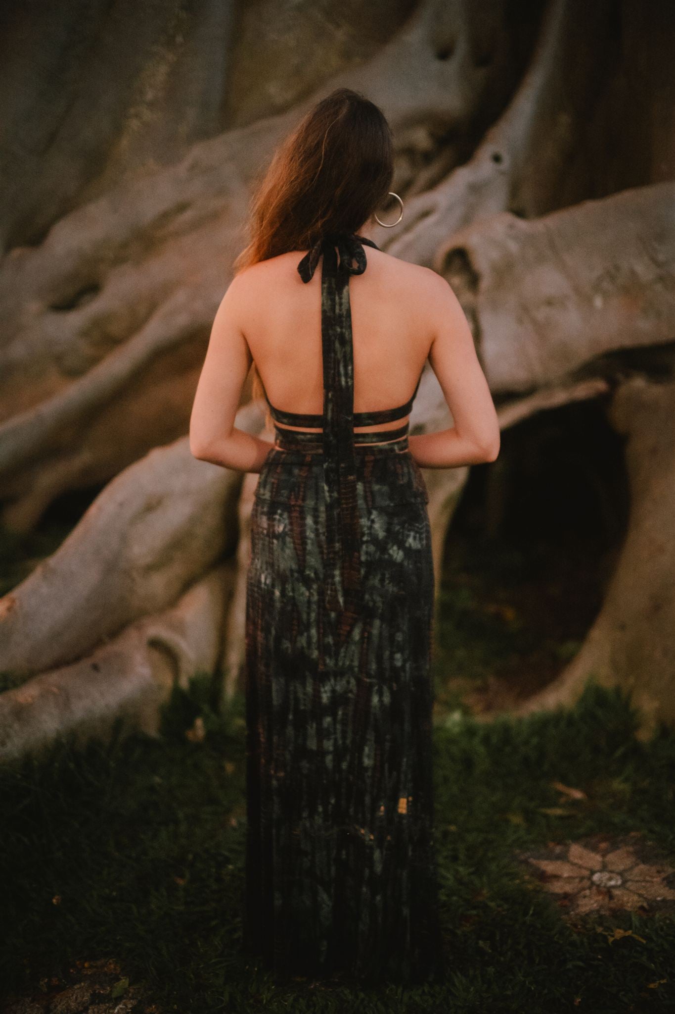 Tribal Trance Skirt Dark Green Serpent