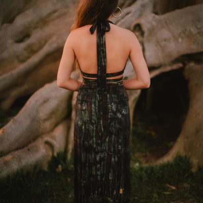 Tribal Trance Skirt Dark Green Serpent