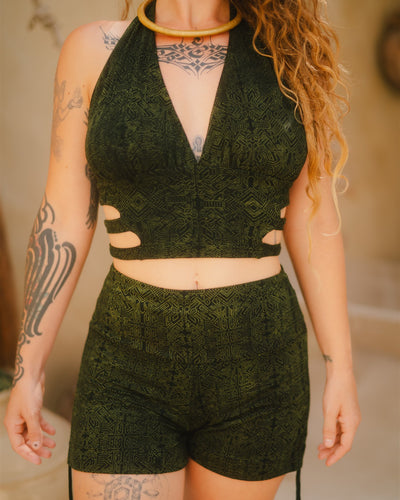 Panthera Top Green Geo-Leaf