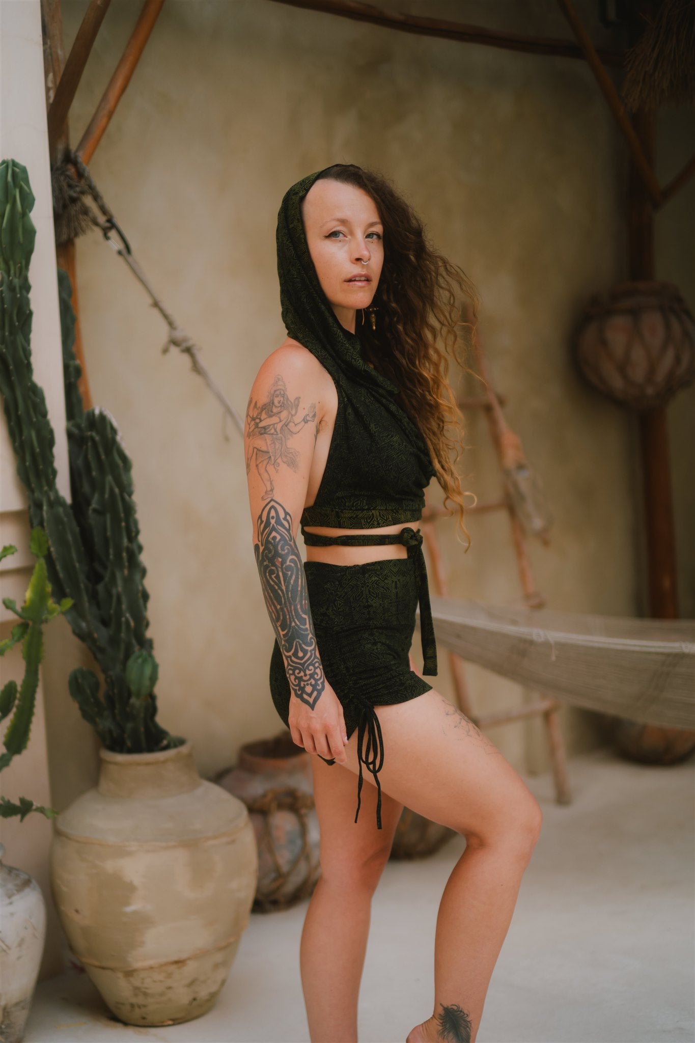 Cobra Hood Top Green Geo-Leaf