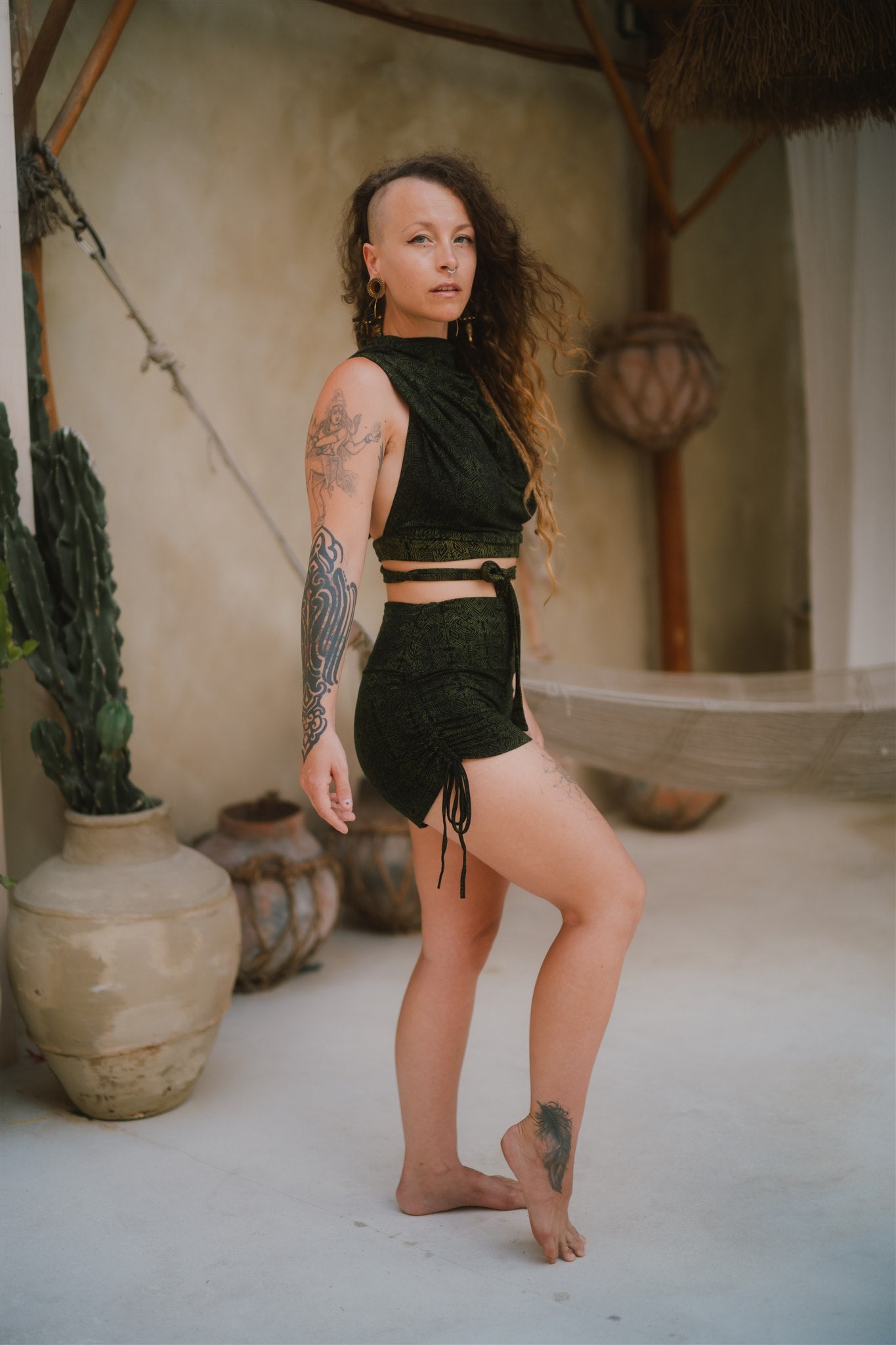 Cobra Hood Top Green Geo-Leaf