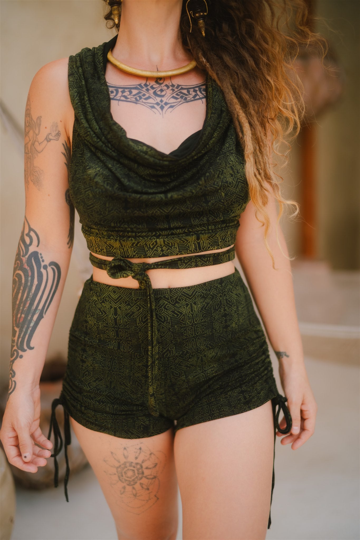 Cobra Hood Top Green Geo-Leaf