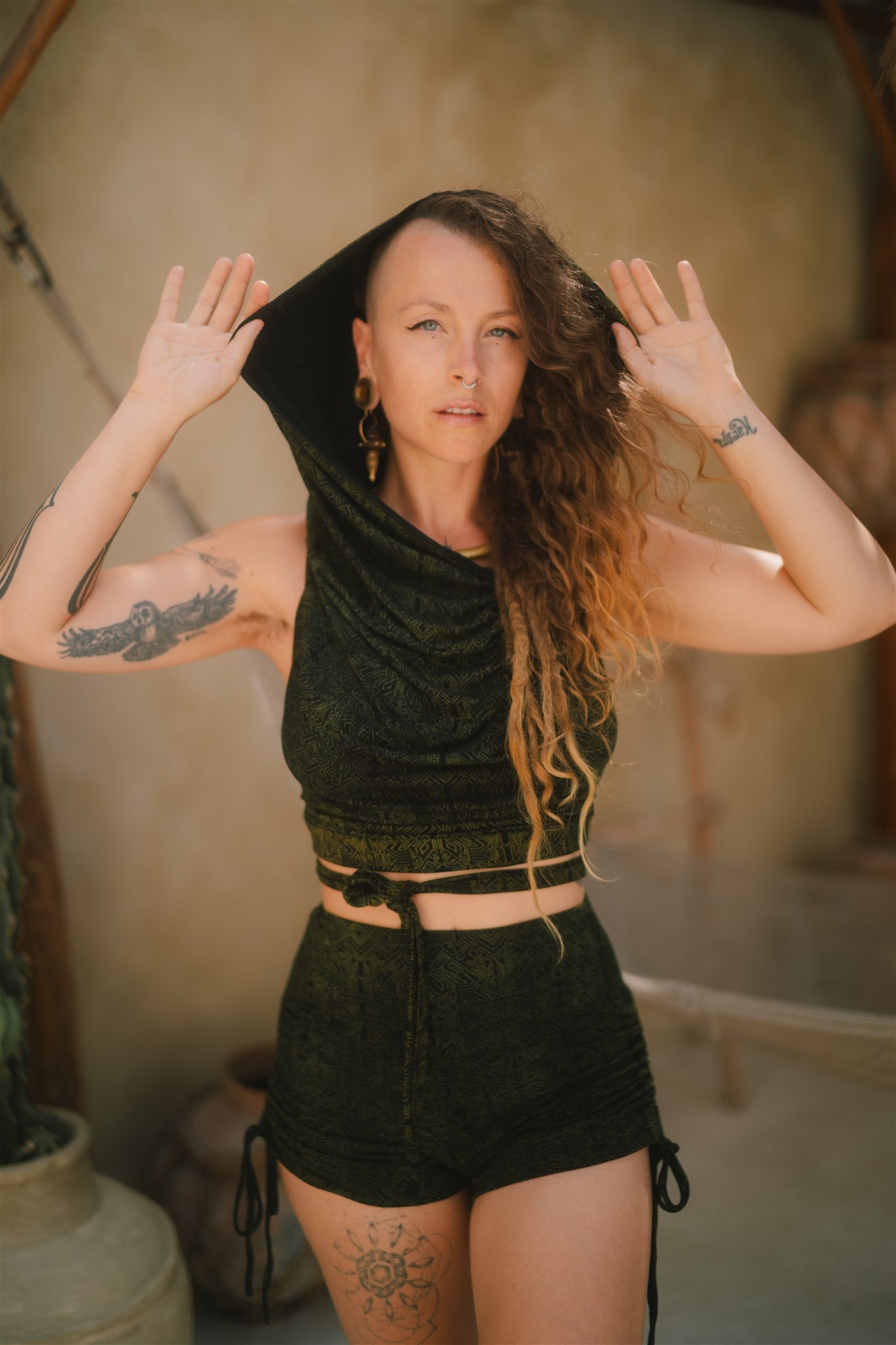 Cobra Hood Top Green Geo-Leaf