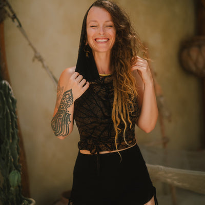 Jungle Heat Yoga Shorts Black
