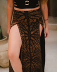 Tribal Trance Skirt Brown Leaf
