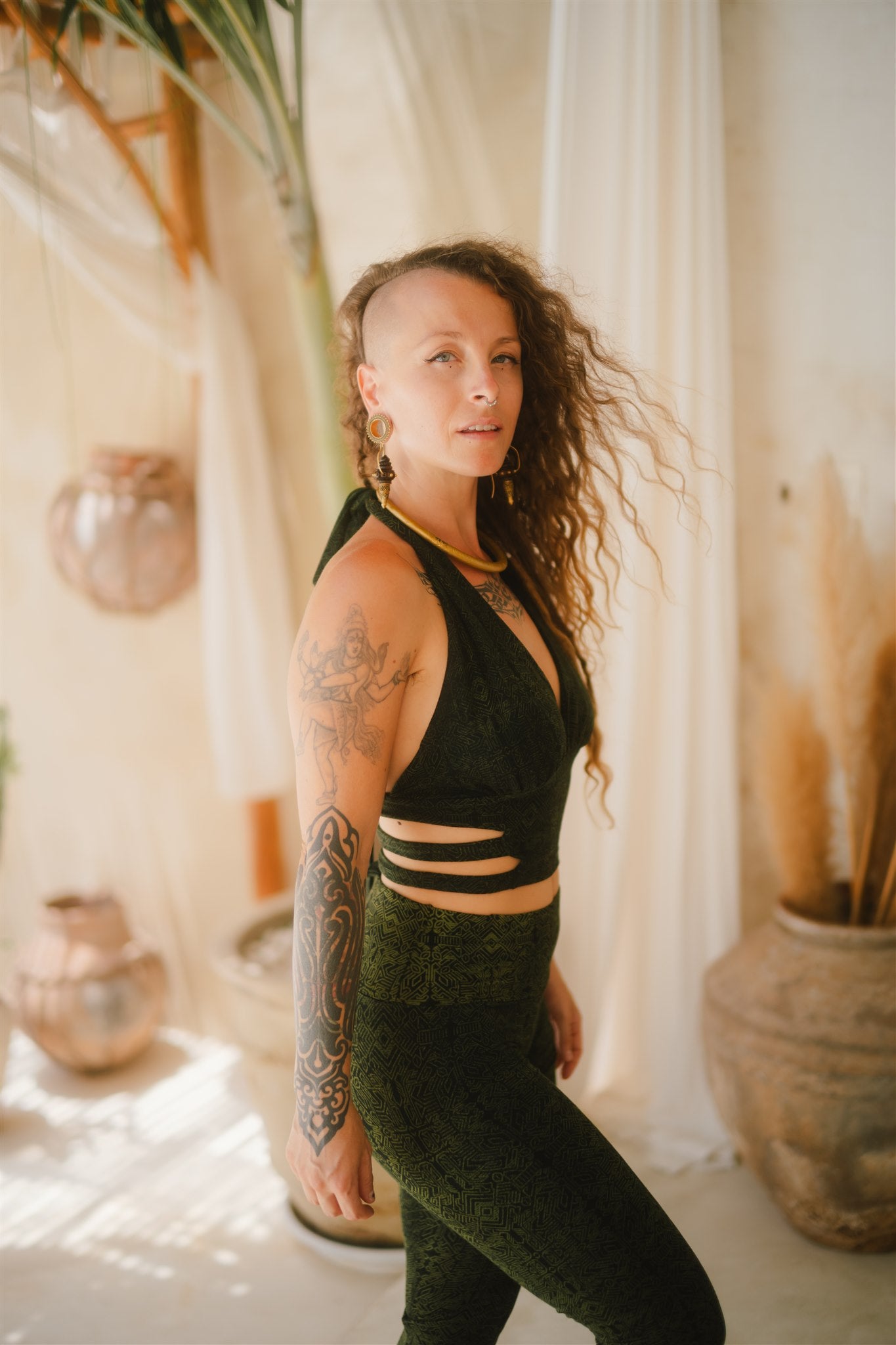 Panthera Top Green Geo-Leaf