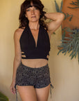 Jungle Heat Yoga Shorts Silver SacGrid