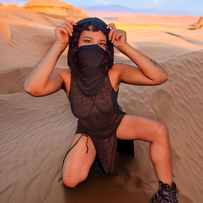 Desert Doof Dress Brown Geo-Leaf