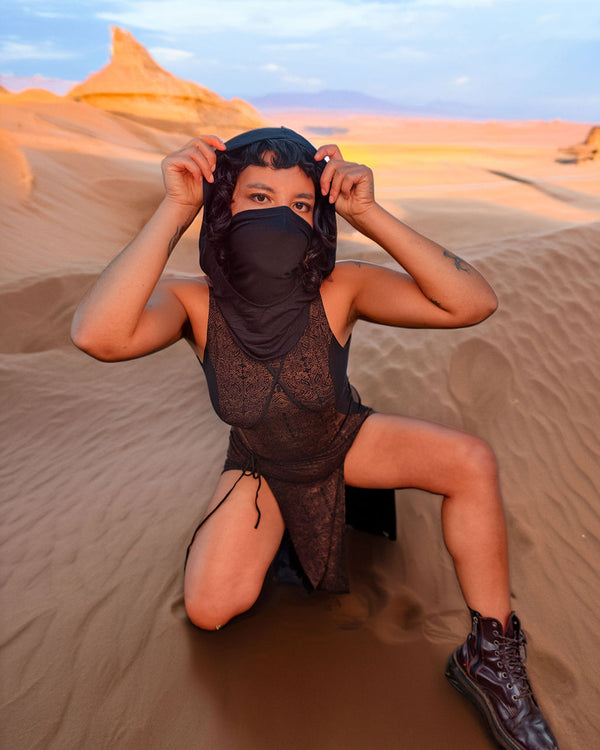 Desert Doof Dress Brown Geo-Leaf