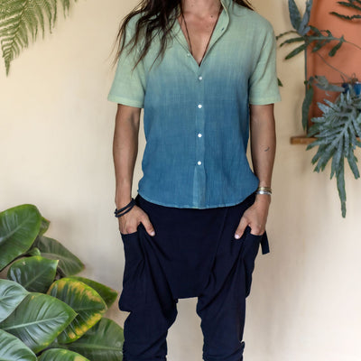 Button Men Shirt-Plant dyed