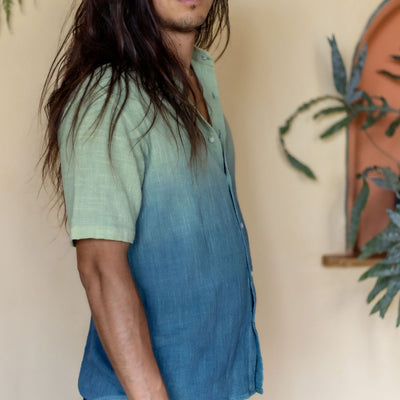 Button Men Shirt-Plant dyed