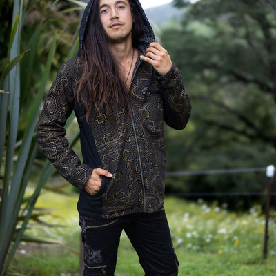 Zip-Up Hoodie with Shipibo Pattern