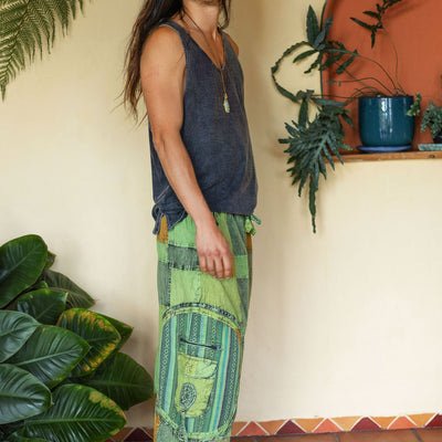 Patchwork circle Aladin pants
