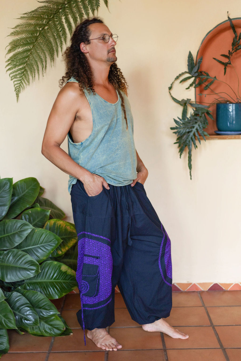 Aladin Pants Tri-Geo Print