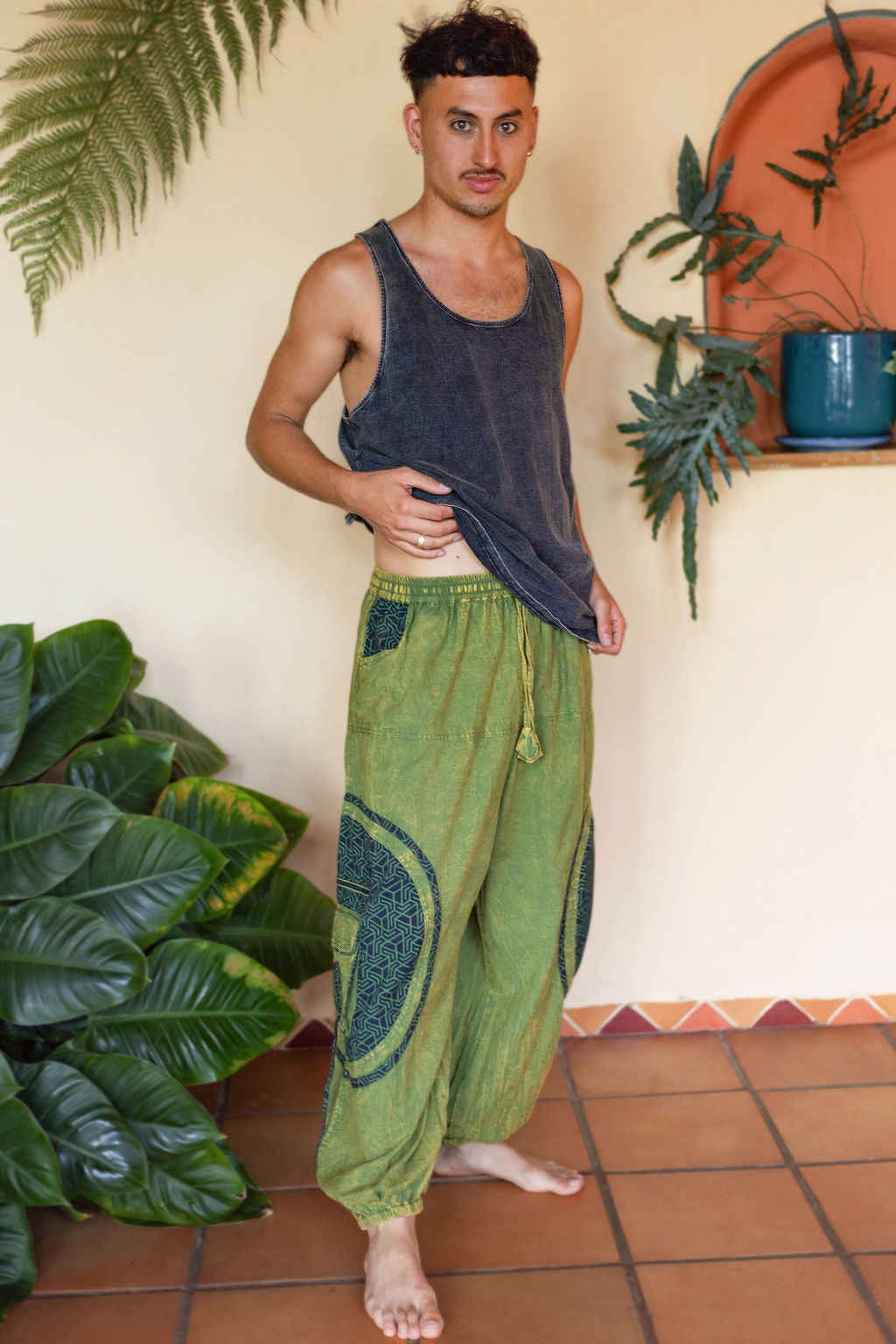 Aladin Pants Tri-Geo Print
