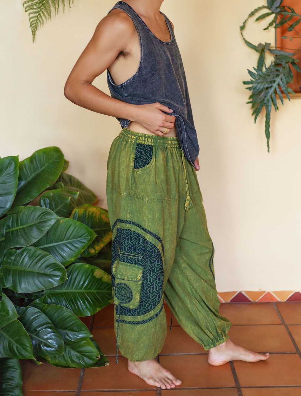 Aladin Pants Tri-Geo Print