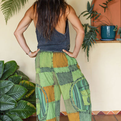 Patchwork circle Aladin pants