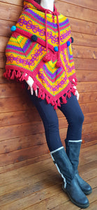 Hand knitted pancho