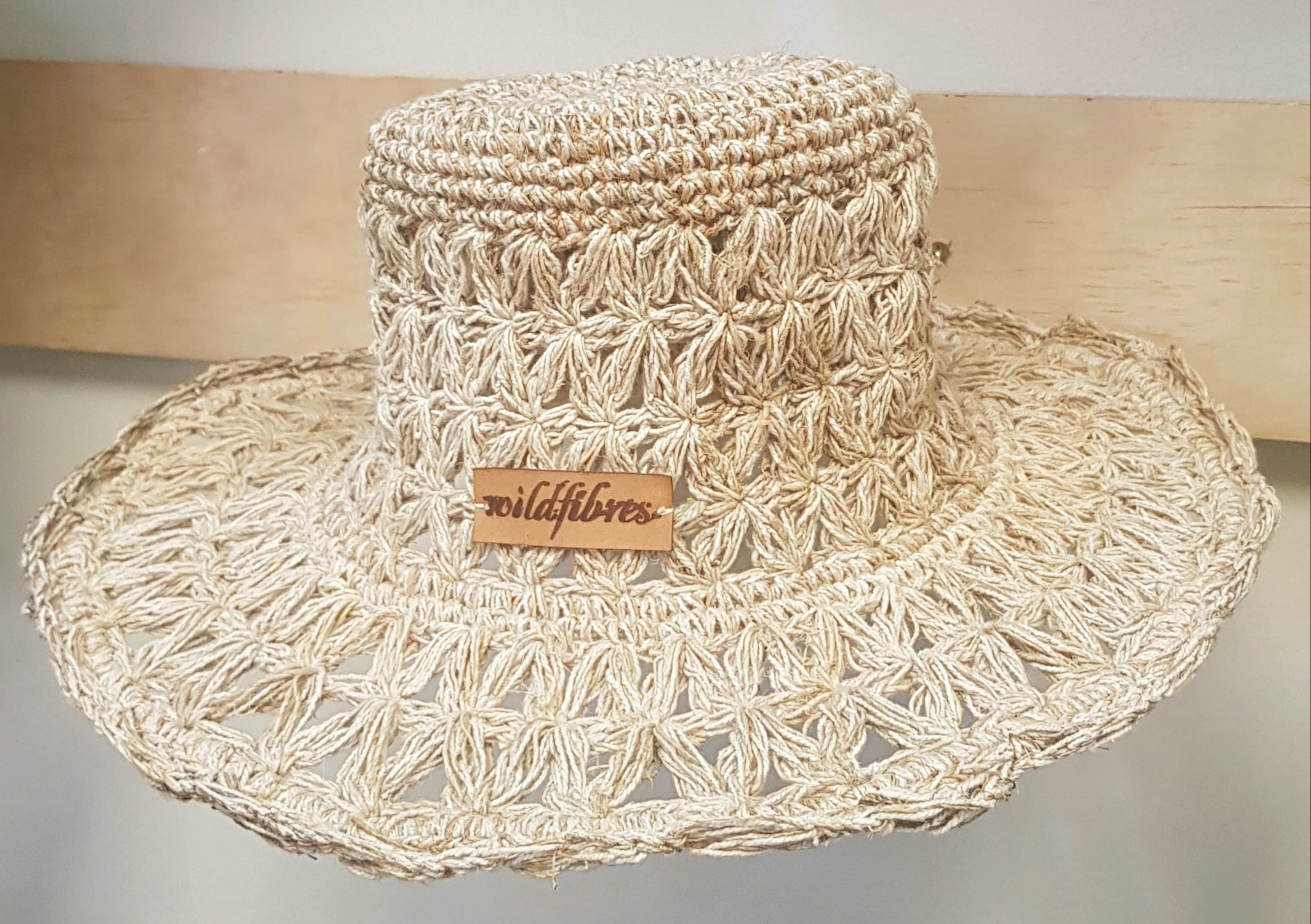 Hand made Crochet hemp hat (small brim)