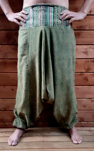 Hareem Pants - Green Stonewashed