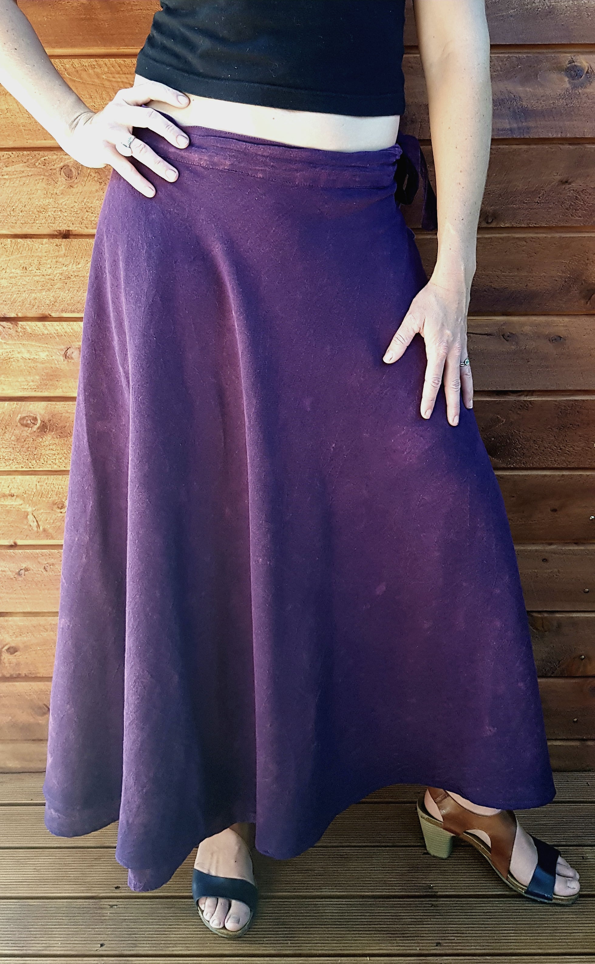 Wrap around skirt (stonewash purple)