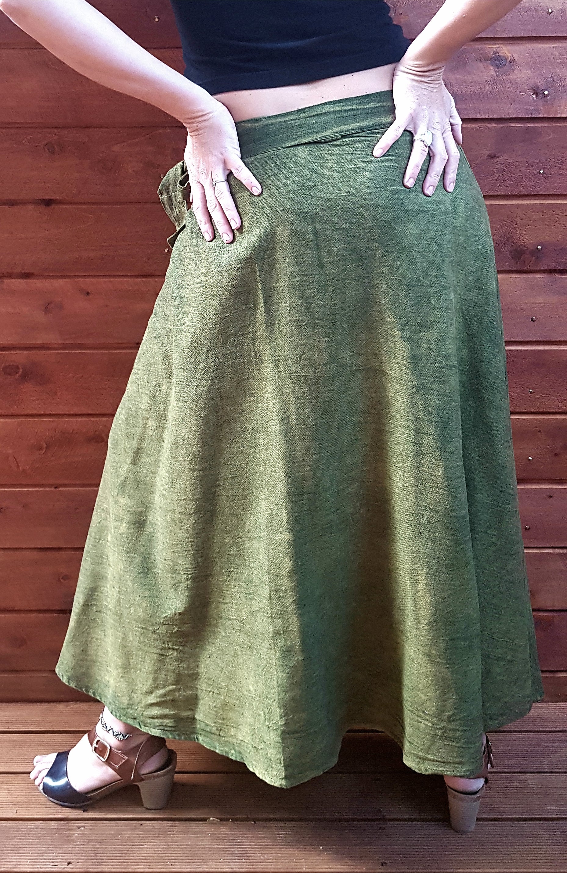 Wrap around skirt (stonewash green)